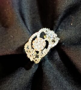 Square Stone Cocktail Ring (White)