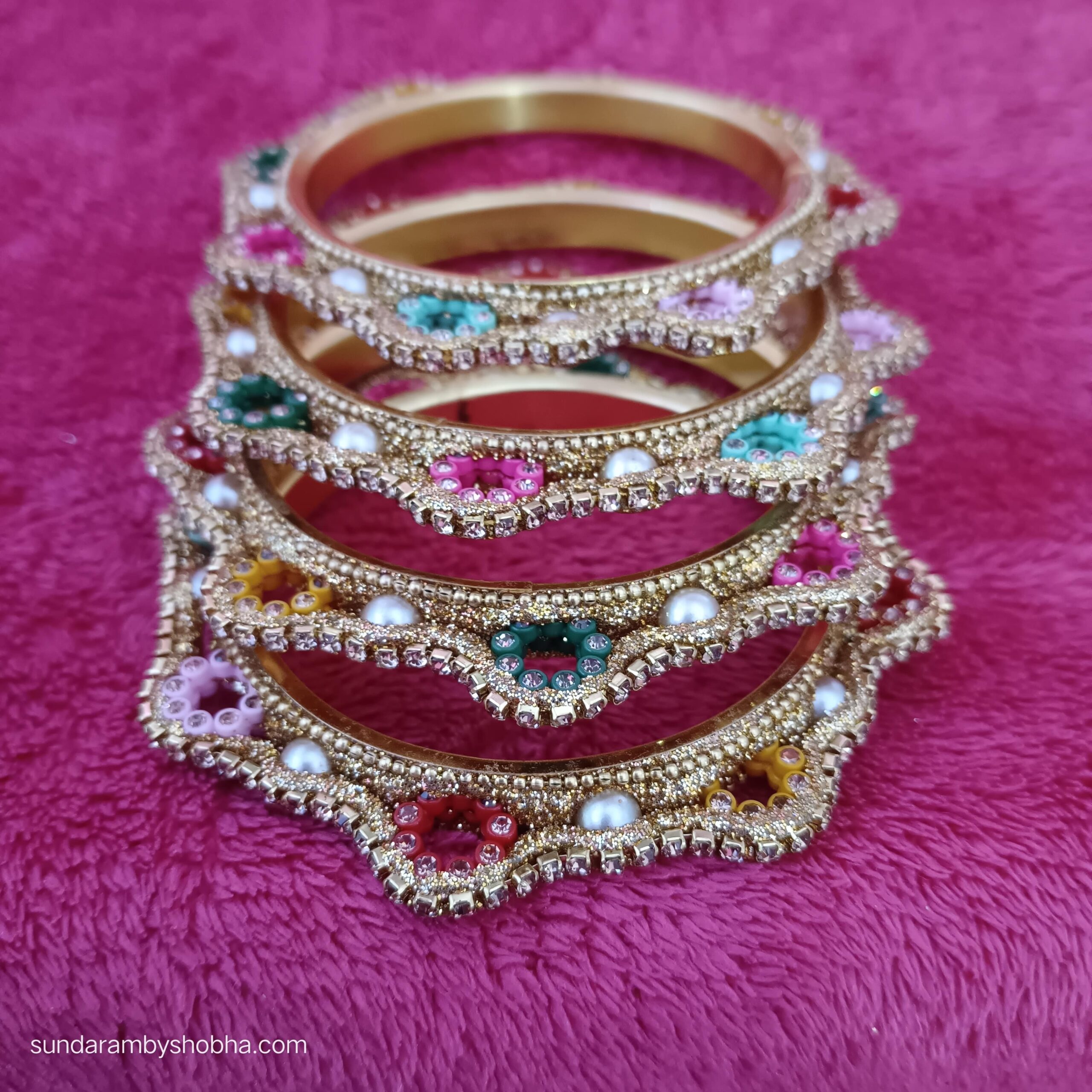 Golden Stylish Fancy Bangles (set of 4)